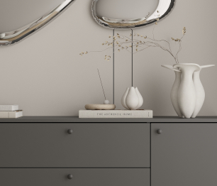 Комод Тренд СБ-3443 3 ящика, 2 двери Диамант серый (ручка-кнопка)