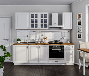Кухонный гарнитур Регина Белый / МДФ Белый матовый 2,4 м