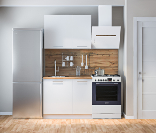 Кухонный гарнитур Регина Белый/Анна МДФ Белый глянец 1 м