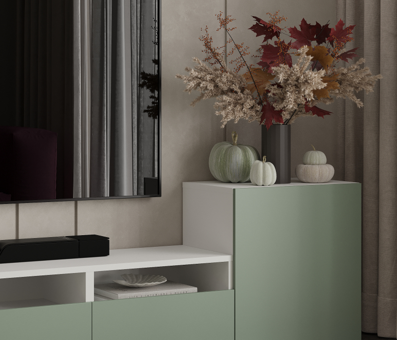 Стенки для гостиной, Гостиная Тренд Белый/Камыш