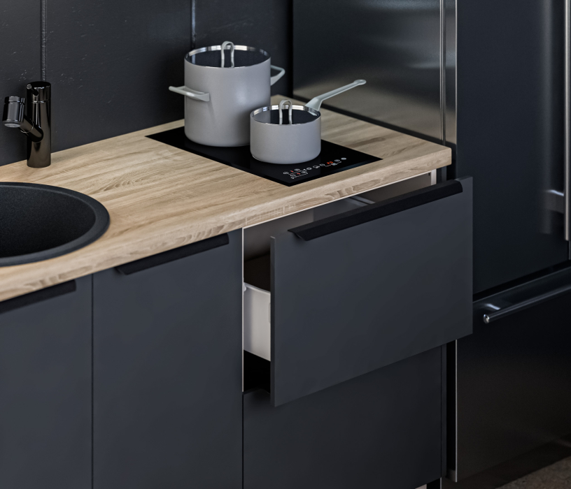 Кухонные гарнитуры, Кухонный гарнитур ЛОФТ Регина Песочный/Диамант серый, Дуб дикий 1,4 м