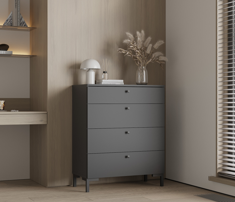 Комоды, Комод Тренд СБ-3444 4 ящика Диамант серый