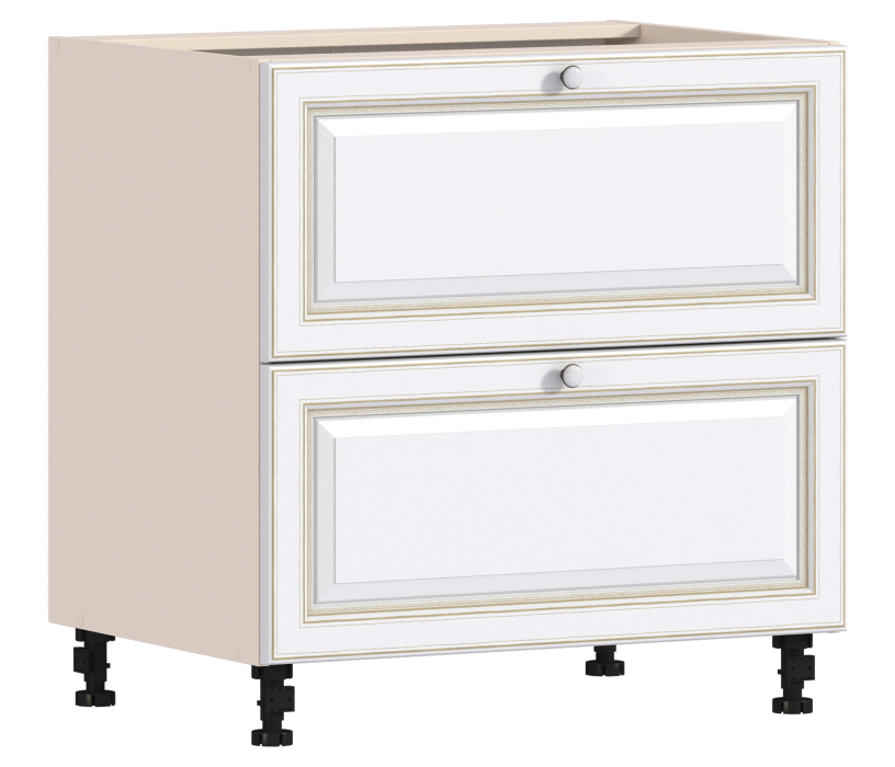 , Регина РСЯ-80 Шкаф-стол с ящиками Песочный/Белое золото