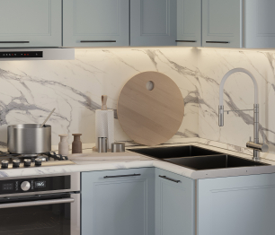 Кухонный гарнитур Регина Белый/МДФ Modern Серый 2,1х1 м