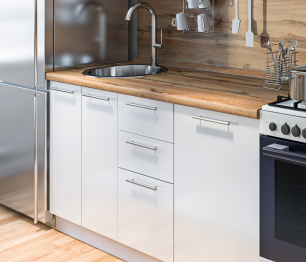 Кухонный гарнитур Регина Белый/Анна МДФ Белый глянец 1,5 м