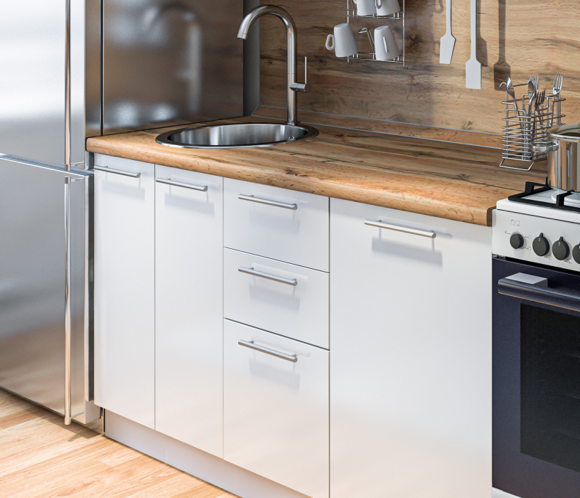 Кухонные гарнитуры, Кухонный гарнитур Регина Белый/Анна МДФ Белый глянец 1,5 м