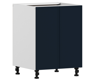 Регина РС-60 Шкаф-стол с двумя фасадами Белый/МДФ Квадро Синий