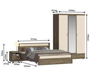 Монако Спальня шкаф 3х дверный