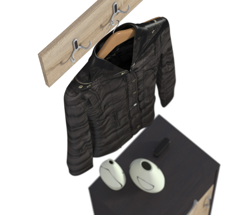 Прихожие, Афина комплект вешалка СБ-2243 + тумба СБ-2234