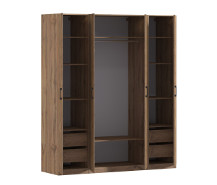 Шкаф четырехдверный Макс 2000 мм, вариант №2 (ЛДСП, корпус дуб вотан)