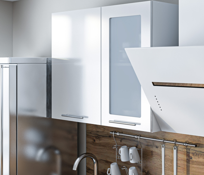 Кухонные гарнитуры, Кухонный гарнитур Регина Белый/Анна МДФ Белый глянец 1,8 м