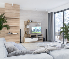 Стенки для гостиной, Стенка Интеро СБ-2741 Дуб Сонома/Белый