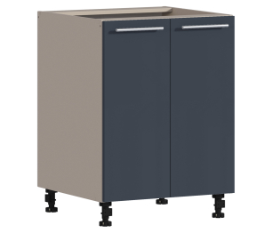 Регина РС-60 Шкаф-стол с двумя фасадами Песочный/МДФ Графит глянец