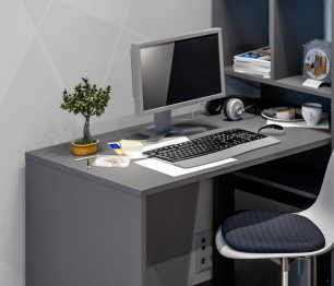 Стеллаж со столом Техно СБ-2303.Н Диамант серый