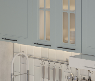 Кухонный гарнитур Регина Белый/МДФ Modern Серый 2,6 м