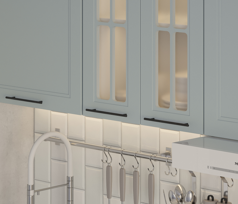 Кухонные гарнитуры, Кухонный гарнитур Регина Белый/МДФ Modern Серый 2,6 м