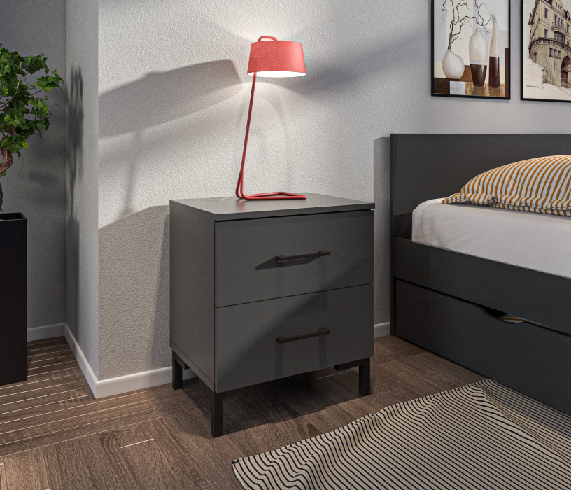 Прикроватные тумбы, Тренд СБ-3459 Тумба Диамант серый/ЛДСП Лофт Диамант серый