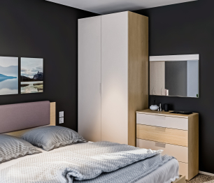 Афина Спальня Дуб Винченца/Кашемир серый