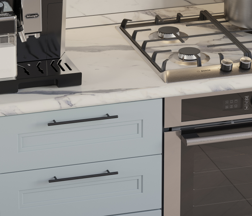 Кухонные гарнитуры, Кухонный гарнитур Регина Белый/МДФ Modern Серый 2,1х1 м