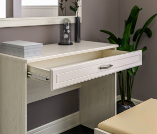 Стол туалетный Гранд / Ливерпуль СБ-3527 Дуб Приморский Белый/МДФ Классика Светлый