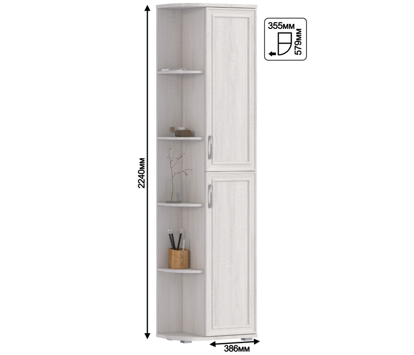 Для одежды, Шкаф торцевой Флоренция СБ-2392