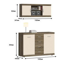Монако комод + полка