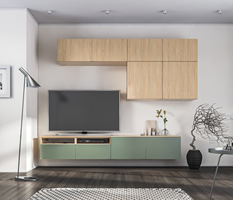 Стенки для гостиной, Гостиная Тренд Дуб Винченца/Белла Камыш