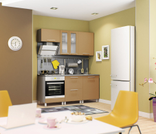 Лидеры продаж модульных кухонь, Анна 1800 Алюминий/Капучино глянец