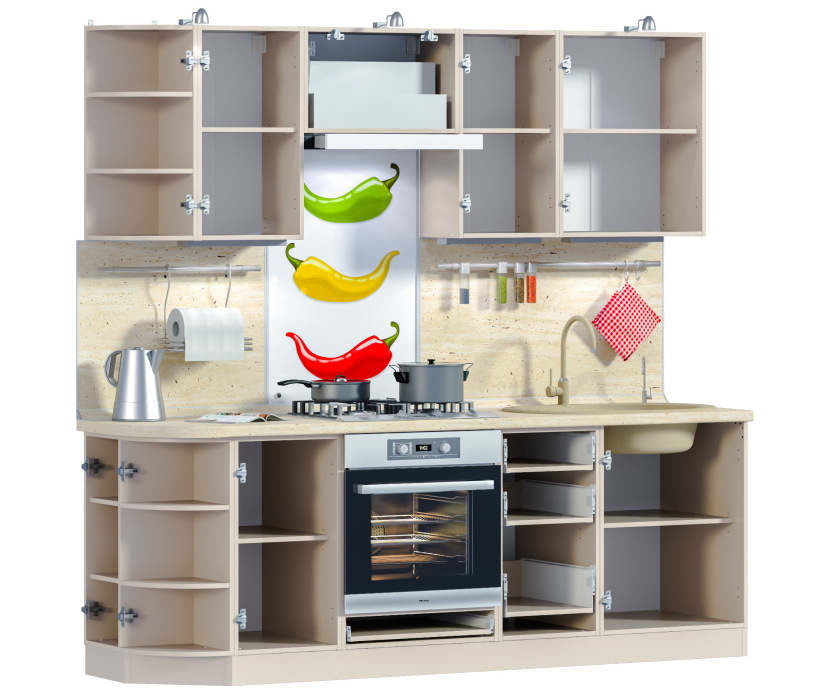 Лидеры продаж модульных кухонь, Регина Оливковый глянец 2300