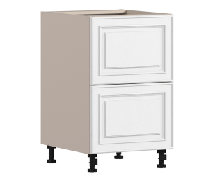 Регина РСЯ-50-2 Шкаф-Стол с ящиками Песочный/МДФ Классика белый