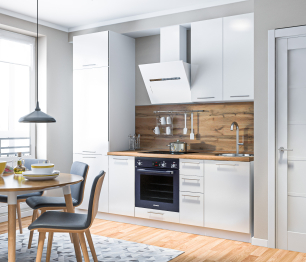 Кухонный гарнитур Регина Белый/Анна МДФ Белый глянец 2,4 м