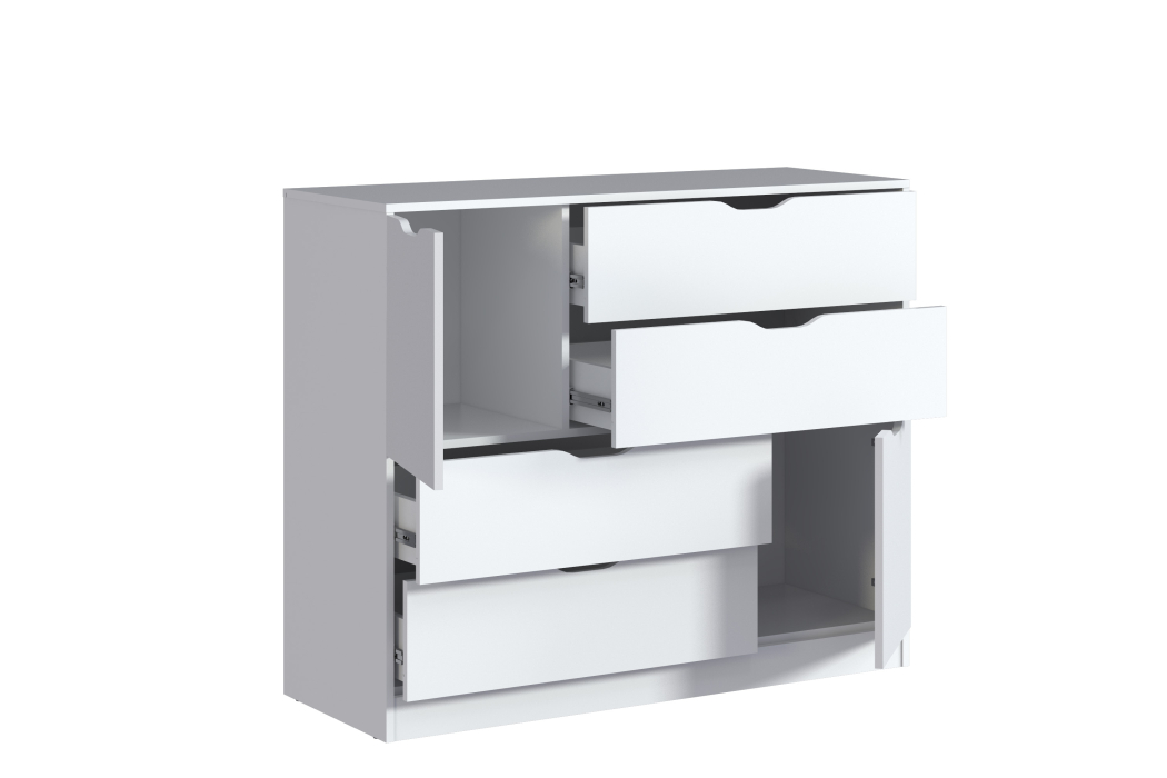 Комоды, Комод 4 ящика 2 двери Сапфир