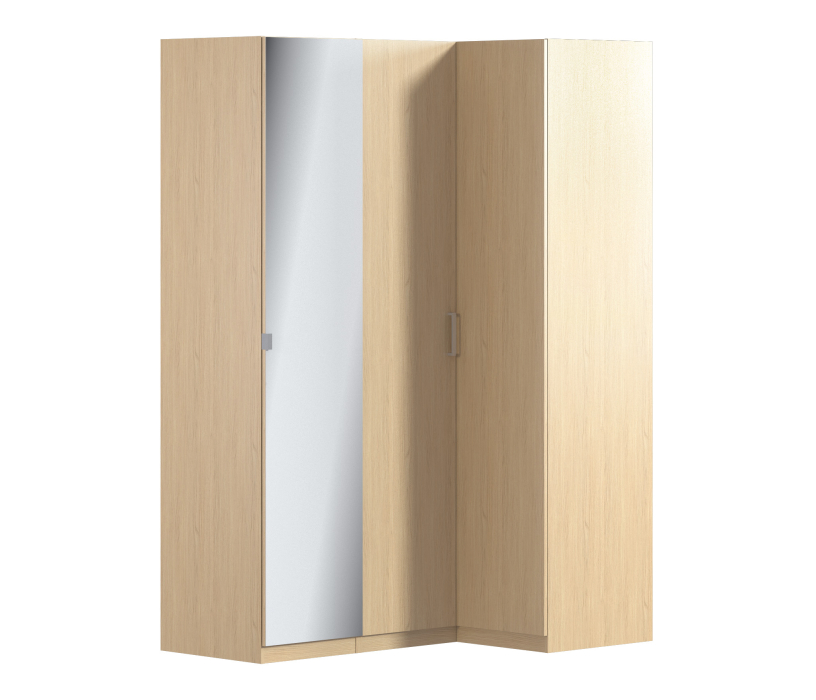 Шкафы распашные, Шкаф угловой с зеркалом МАКС Дуб Винченца