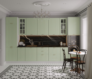 Кухонный гарнитур Регина Песочный/Шервуд 3,8 м