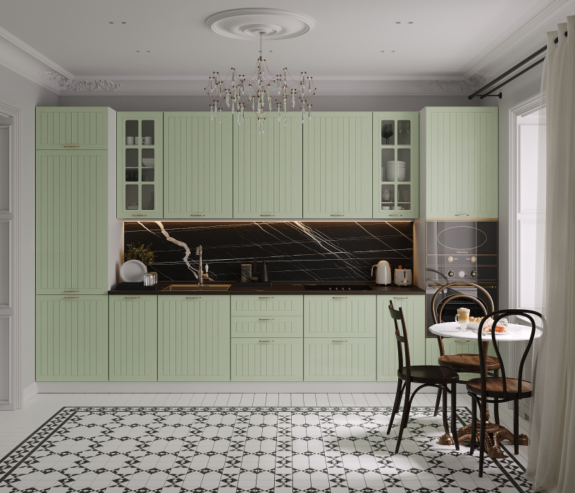 Кухонные гарнитуры, Кухонный гарнитур Регина Песочный/Шервуд 3,8 м