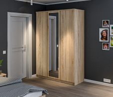 Для одежды, Шкаф 3-х дверный с зеркалом Веста СБ-2258