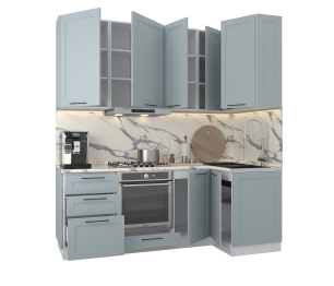Кухонный гарнитур Регина Белый/МДФ Modern Серый 2,1х1 м
