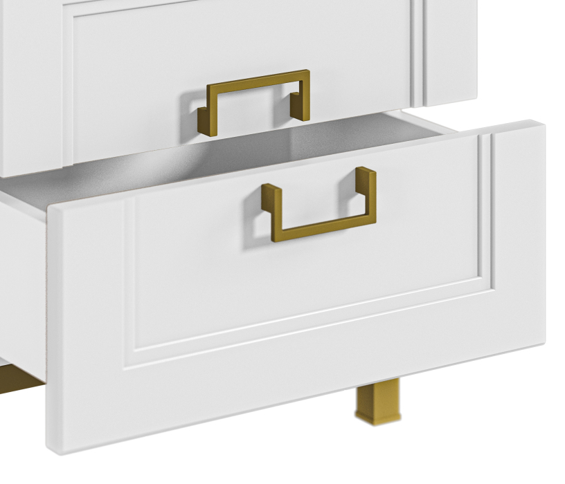 Прикроватные тумбы, Тумба Ассоль СБ-3436 Белый/МДФ Белый