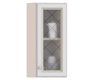 Регина РПТУ-30 Полка торцевая с витриной Песочный/Белое золото