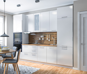 Кухонный гарнитур Регина Белый/Анна МДФ Белый глянец 3 м