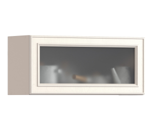 Регина РП-280 Полка гориз с фасадом-витриной Песочный/МДФ Классика Светлый