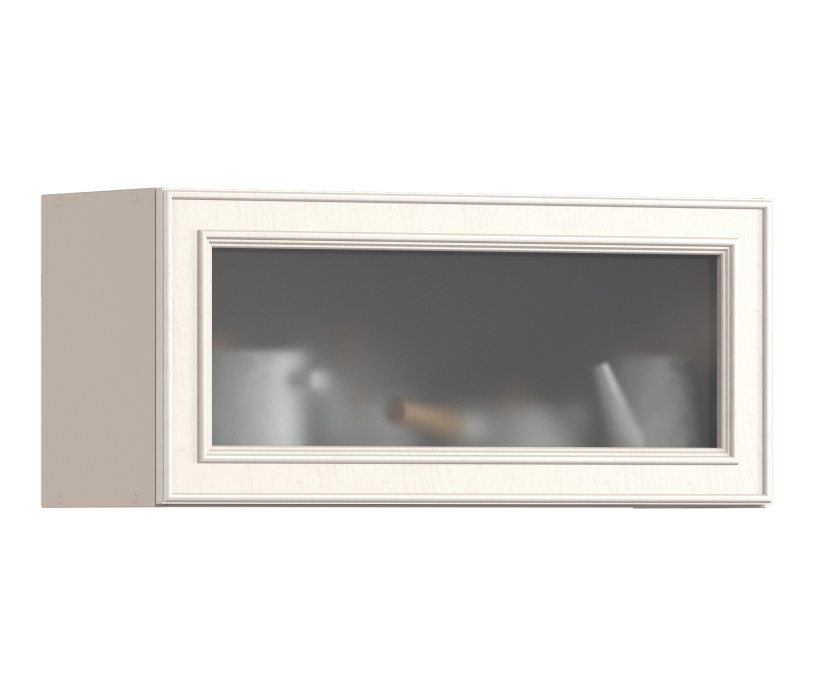 Классика, Регина РП-280 Полка гориз с фасадом-витриной Песочный/МДФ Классика Светлый