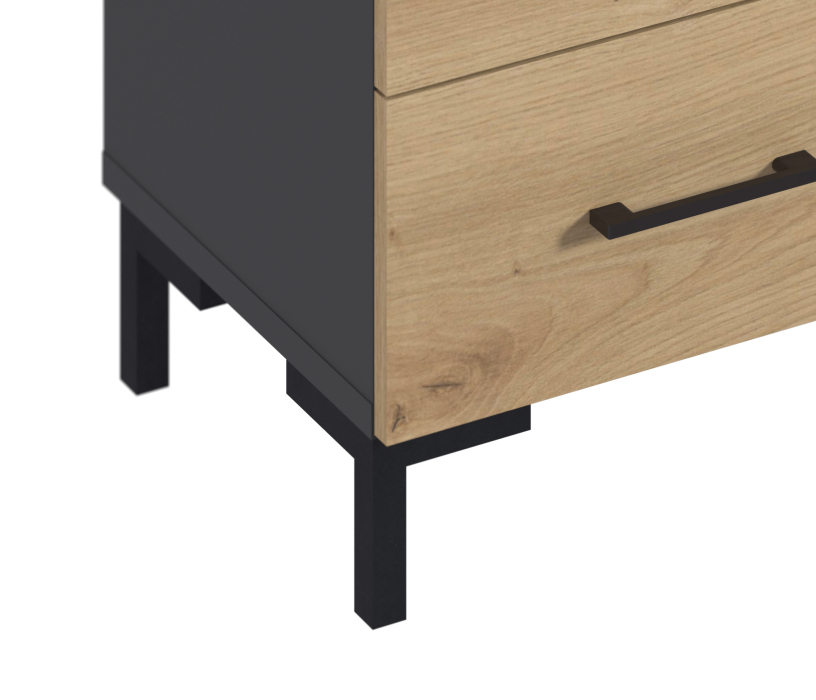 Прикроватные тумбы, Тренд СБ-3459 Тумба Диамант серый/ЛДСП Лофт Дуб дикий