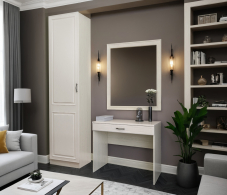 Туалетные столики, Комплект Гранд (пенал и туалетный стол), Классика Светлый