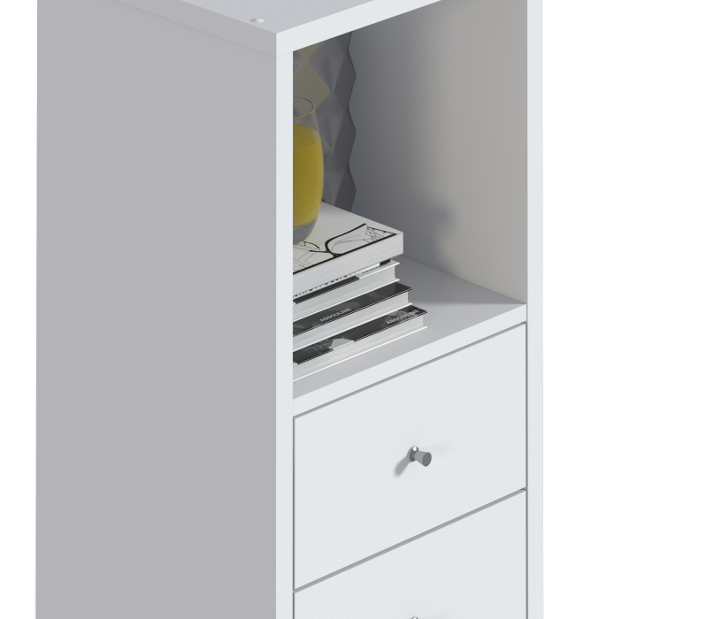 Стеллажи, Стеллаж Кито СБ-3240 с ящиками Белый