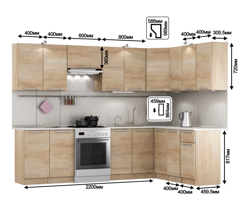 Кухонные гарнитуры, Кухня угловая Ангелина Классик 280*180 см.