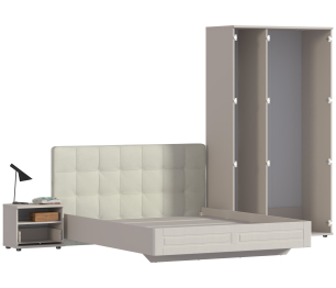 Сити Комплект (кровать СБ-2938+тумба+шкаф 3х дв.с зерк)