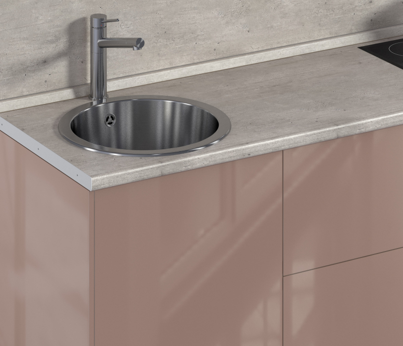 Кухня 2 метра, Кухонный гарнитур Анна + Регина Песочный / Белый глянец, Капучино 2,4 м