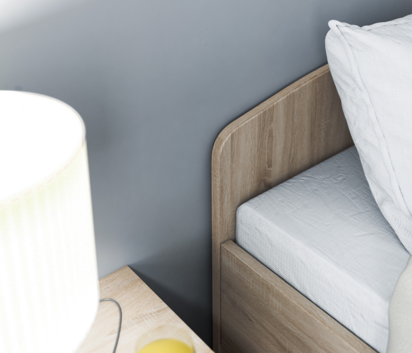 Кровати одноярусные, Кровать Кито СБ-2227 (800) Дуб Сонома с основанием