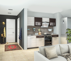 Кухонные гарнитуры, Кухонный гарнитур Милена Дуб Феррара/Онденс/Венге 2,4 м